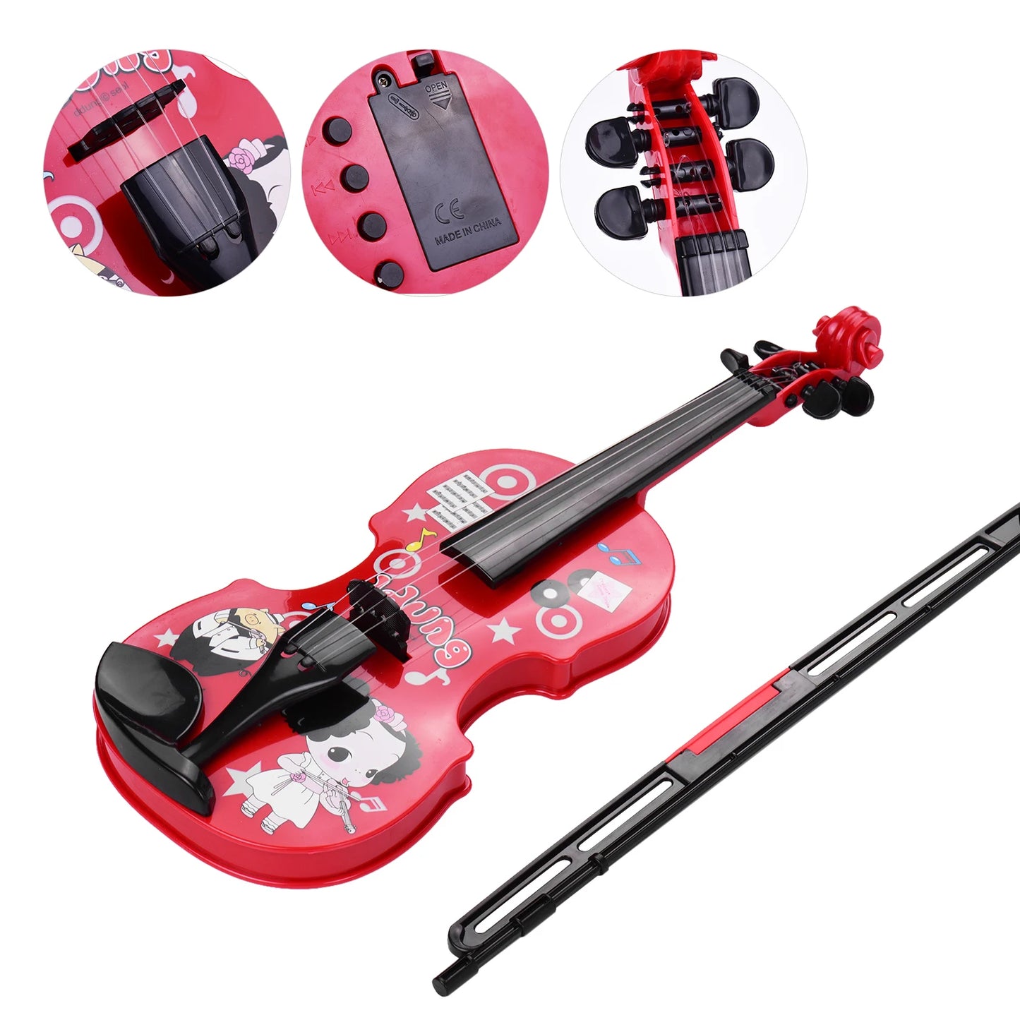 Toy Violin With Bow And Built-In Speaker