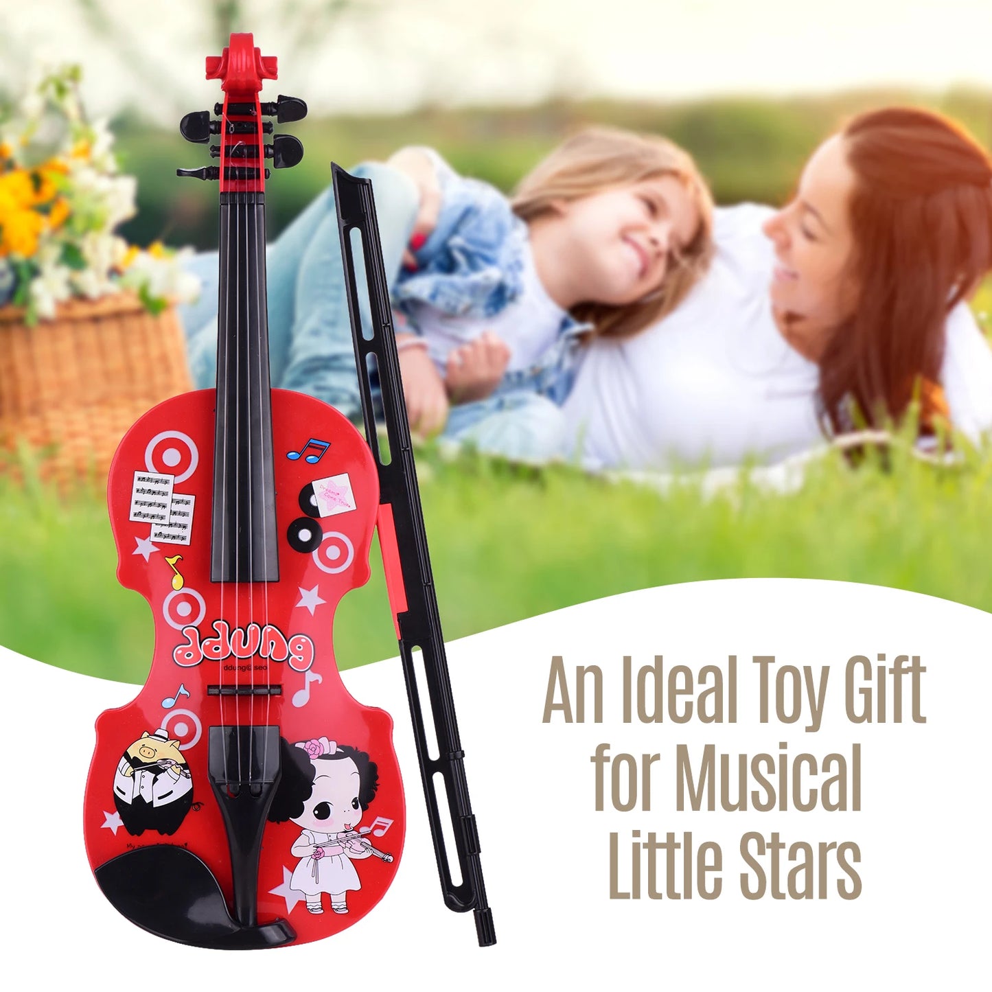 Toy Violin With Bow And Built-In Speaker