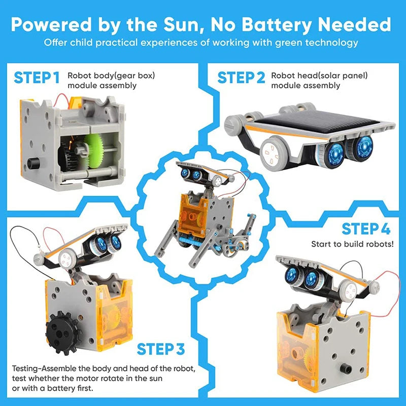 Solar-Powered Robotics Toy That Can Build Twelve (12) Different Robots