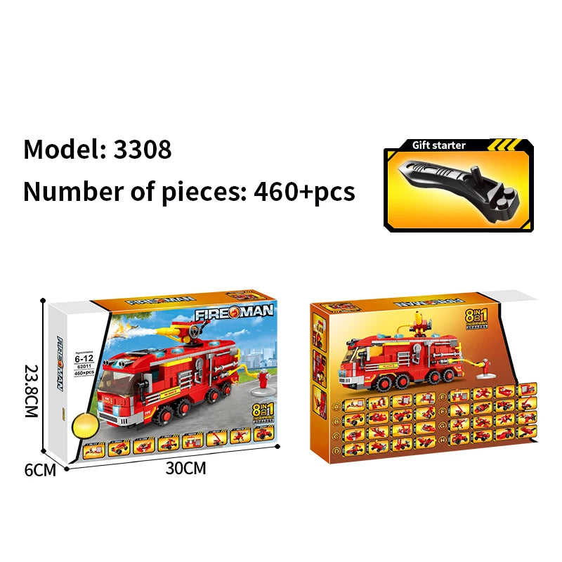 Fire Station Building Blocks Set