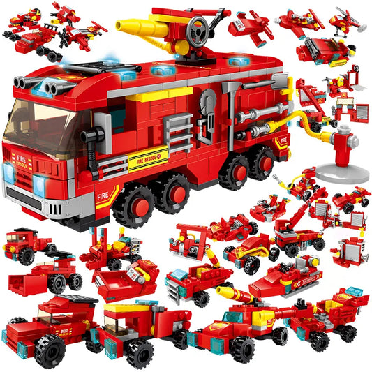 Fire Station Building Blocks Set