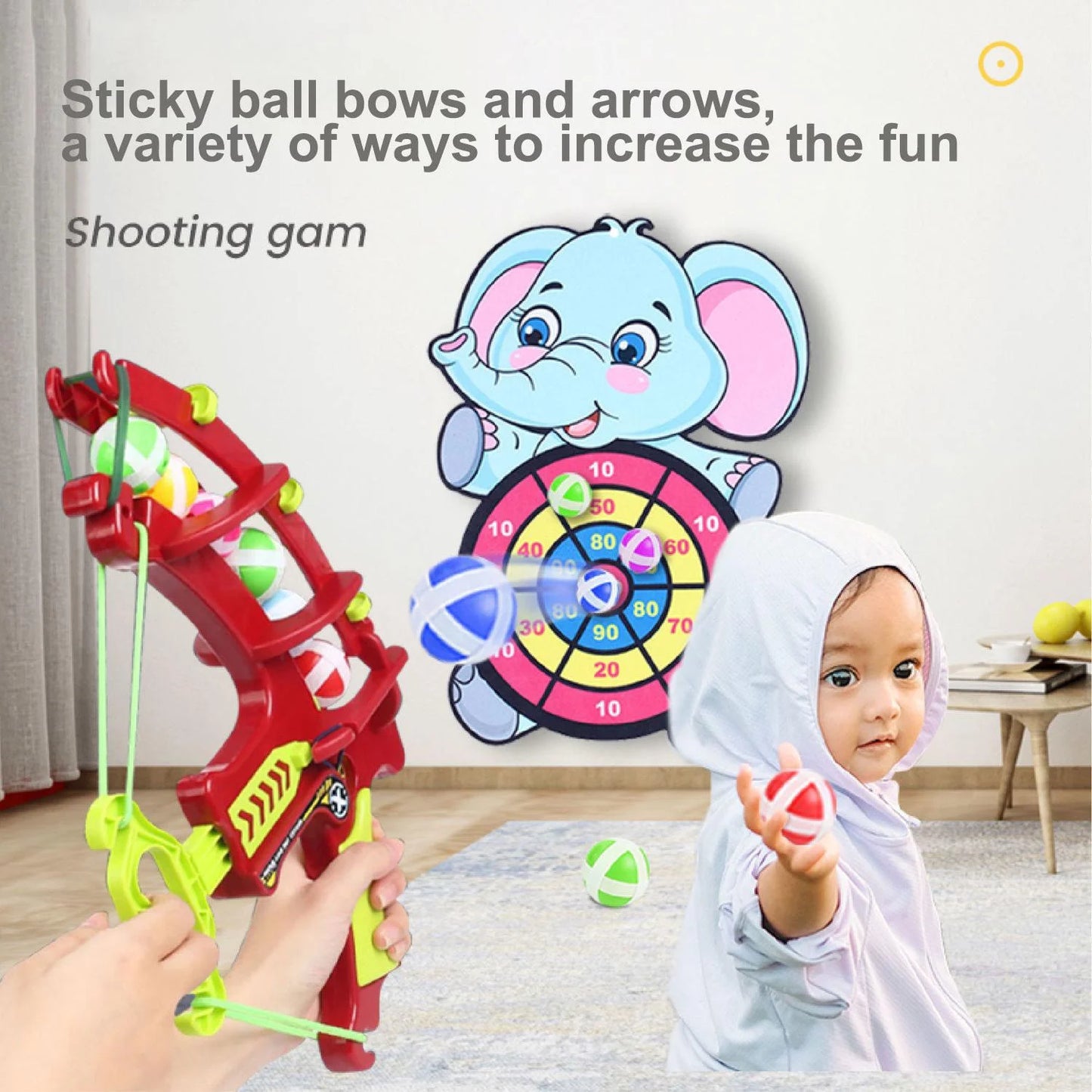 Children's Target Practice Game With Dartboard And Sticky Balls