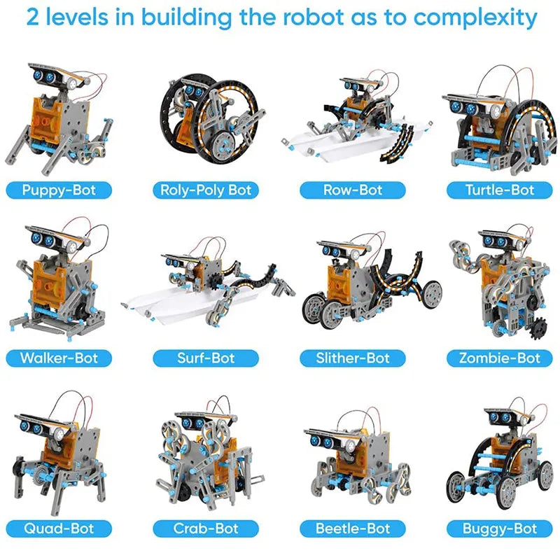 Solar-Powered Robotics Toy That Can Build Twelve (12) Different Robots